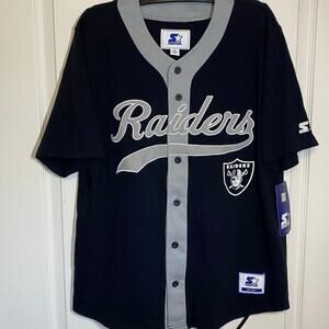 Starter Raiders Jersey Men’s Medium Black NFL Football Fan Apparel New